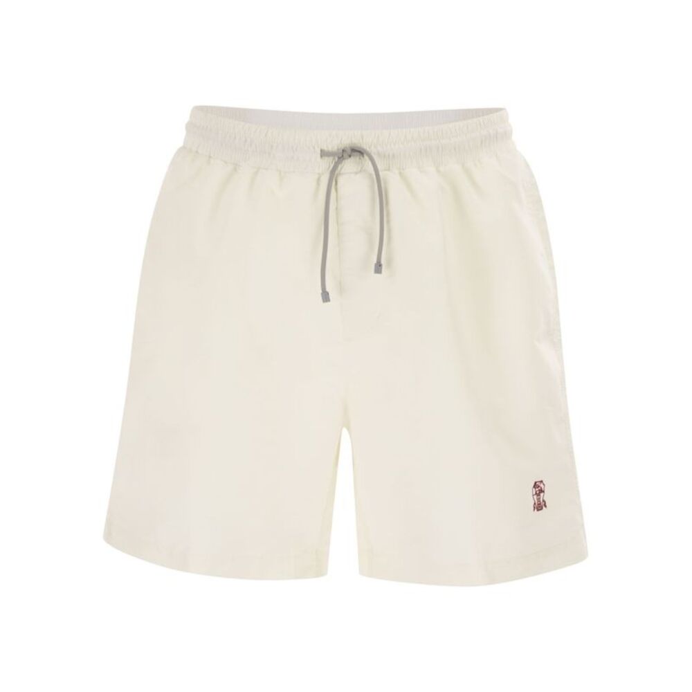 Brunello Cucinelli Men Swimming Costume With Elastic And Drawstring
